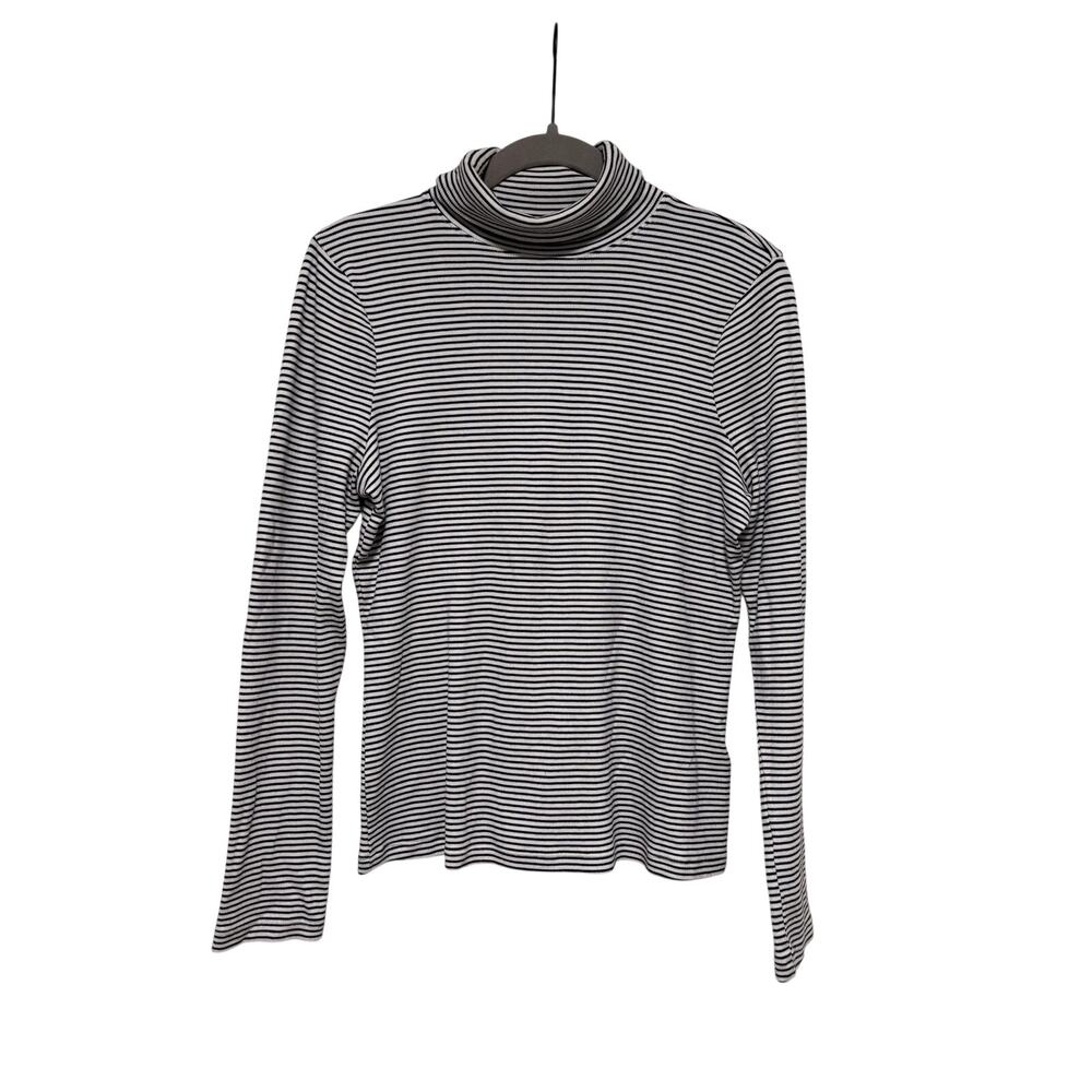 Vineyard Vines Striped Black White Turtleneck L - Picture 2 of 7